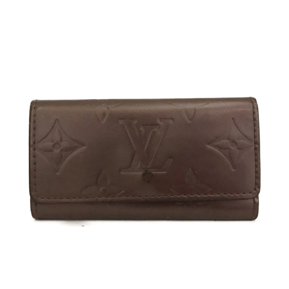 Louis Vuitton Brown Monogram Leather Key Holder Authentic In Excellent Condition